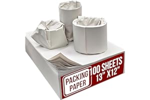 PURPLE PAPERS 13"x12" 100 Sheets White Packing Paper Sheets for Moving Supplies, Protecting Fragile China and Glasses,Small Wrapping Paper for Shipping and Moving Box Filler