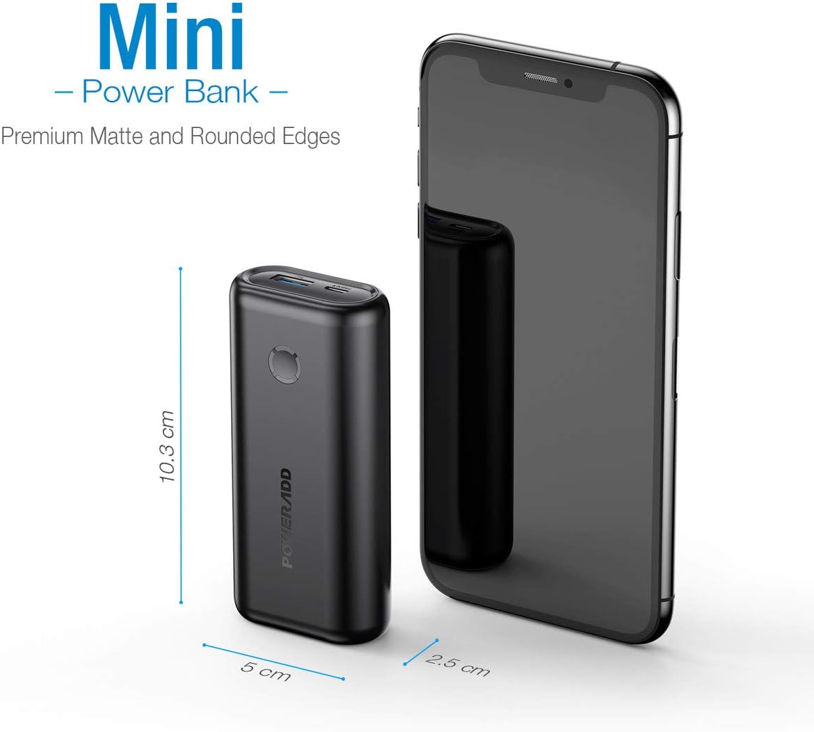 Power Bank POWERADD EnergyCell 10000, Ultra-Compact High-Speed Charging Portable Charger, Smallest and Lightest External Battery Compatible for iPhone12 XS X Samsung S10 Google LG iPad and More