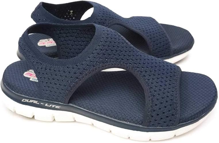 Amazon スケッチャーズ レディース サンダル ストレッチ素材 メモリーフォーム ニット素材 Flex Appeal2 0 Deja Vu Nvy ネイビー 25 0cm Usa8 Skechers スケッチャーズ ファッションサンダル