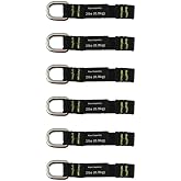 Ergodyne Squids 3700 Web Tool Tail Attachments, 6-Pack, 2 Pounds, Short Length|2.5,Black