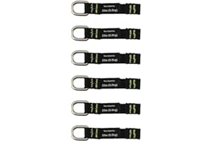 Ergodyne Squids 3700 Web Tool Tail Attachments, 6-Pack, 2 Pounds, Short Length|2.5,Black