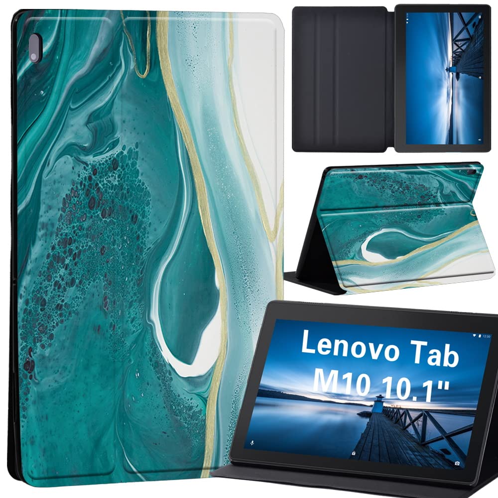 Case for Lenovo Tab M10 TB-X605F/ TB-X605L/ TB-X505F/ TB-X505L - Leather Stand Cover Case for Lenovo Tab M10 10.1-Inch Tablet (emerald green)