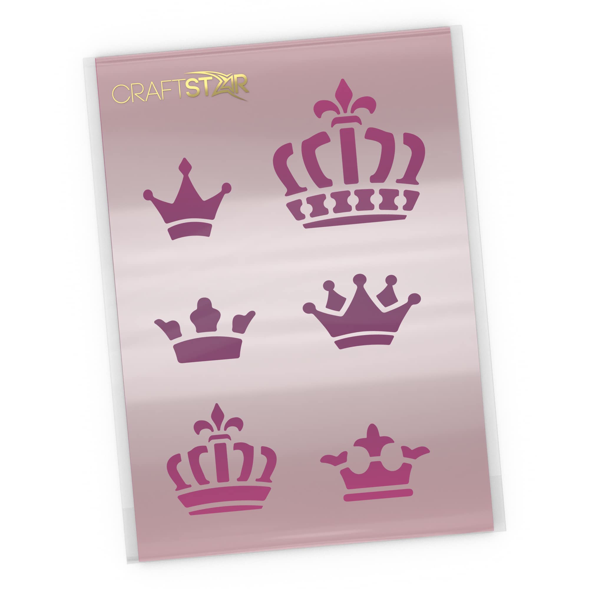 Crown Stencil Set - Reusable Small Craft/Airbrush Coronation King Crown Templates by CraftStar