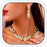 CLOACE Chunky Choker Necklace Set Gold Thick Necklaces Sets Punk Cuban Jewelry Accessories for Women