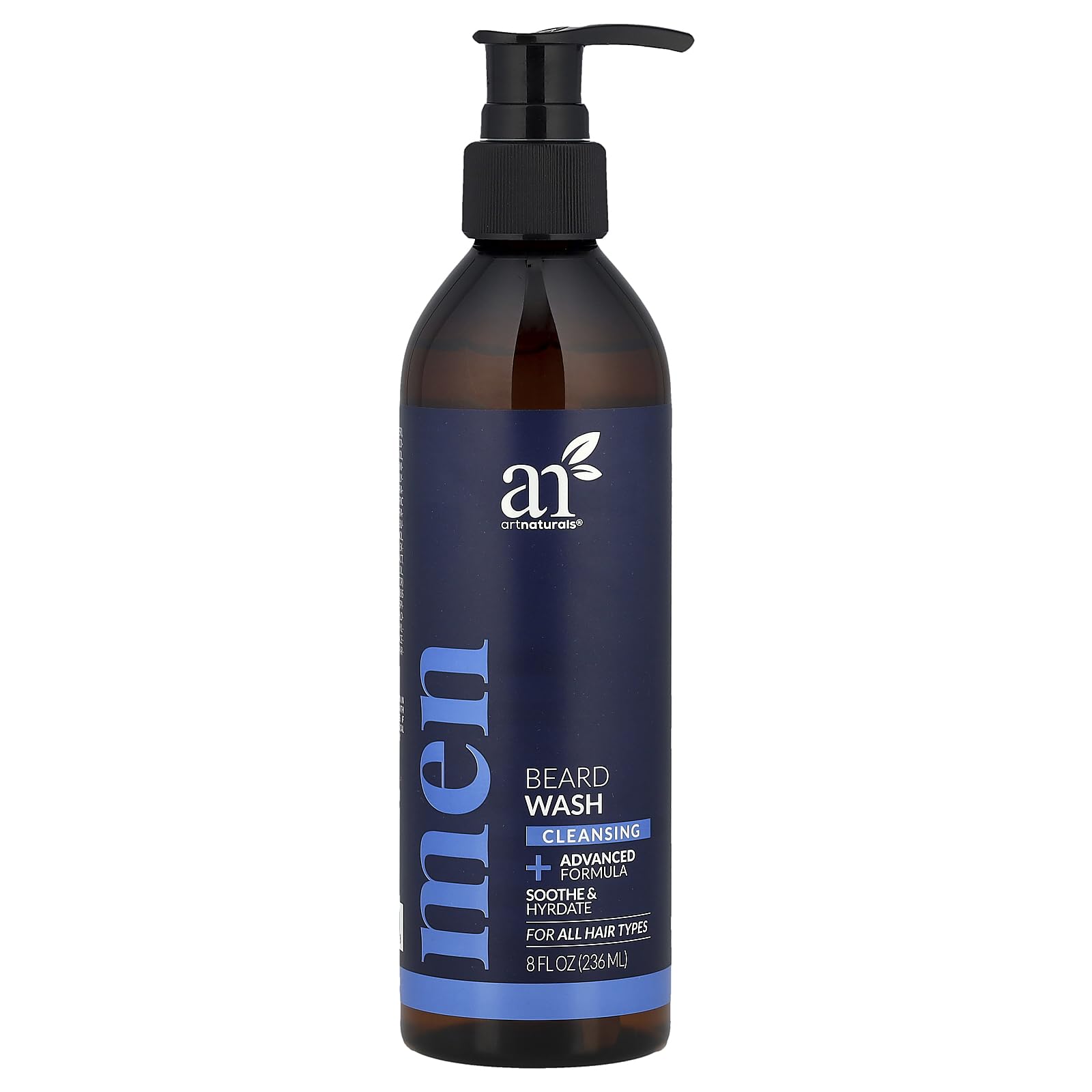 ArtNaturals Natural Beard Shampoo Wash - (8 Fl Oz/236ml) - Infused with Aloe Vera, Tea Tree and Jojoba Oil - Sulfate Free
