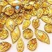 succi shan 80 Big Flower AB Mixed Size Sew On Rhinestones Flatback Beads Stones Sewing for Clothing Wedding Dress Decorations 2 Holes (Yellow)