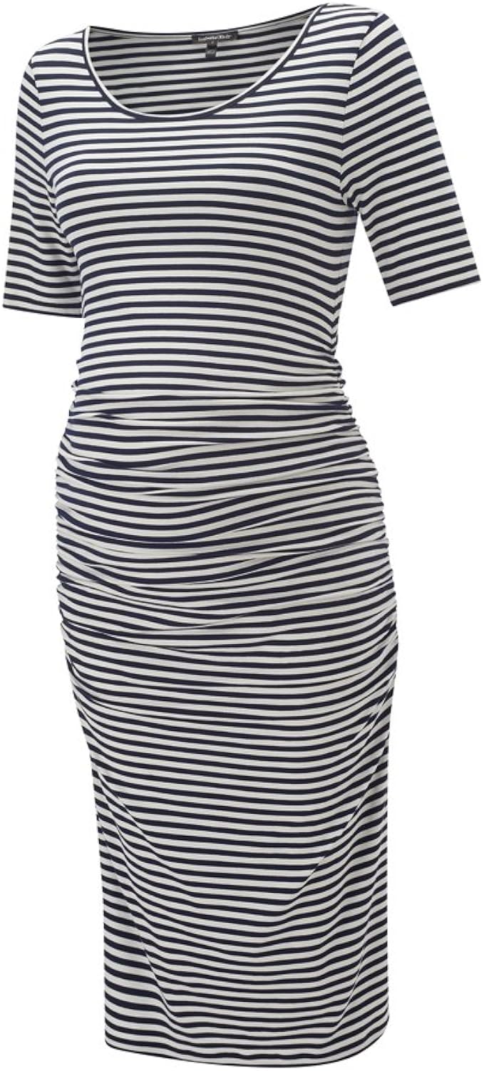 navy striped t shirt dress