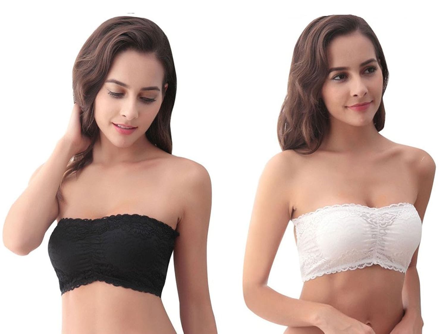 gopalvilla women's padded tube top (sfh046_bk_w_4,black and white,free size) - pack of 2