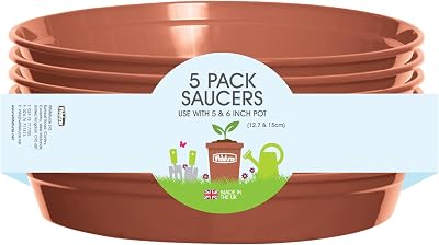 Whitefurze G04118 Garden Pot Saucer 12.7/15cm Terracotta Set of 5