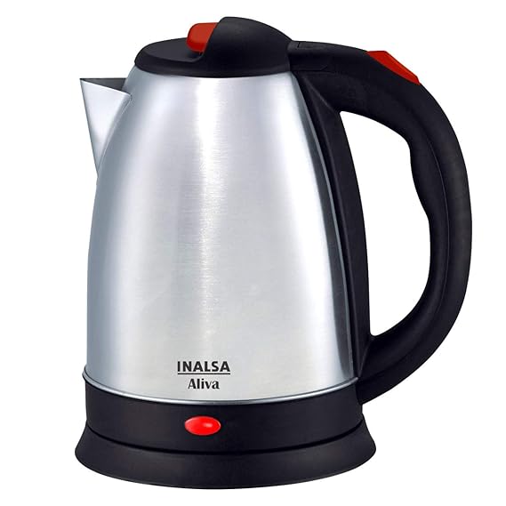 Inalsa Aliva 1500 Watt Electric Kettle in 1.5-Litre (Black/Silver)