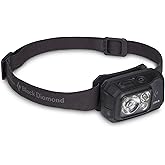 BLACK DIAMOND Storm 500-R Headlamp, Rechargeable, Dimmable Bright, BD Black | 500 lumens, red night vision, RGB night vision for route finding, camp tasks, and low-light navigation, Brightness Memory