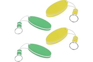 ZEYIYER 4PCS Floating Key Chain for Boating, Boat Key Floating Keychain, Oval Floating Key Ring, Water Buoyant Key Chain for Boating Fishing Surfing (Yellow and Green)
