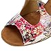 HXYOO Indoor Dance Shoes Women Latin Ballroom Salsa Floral Satin 3