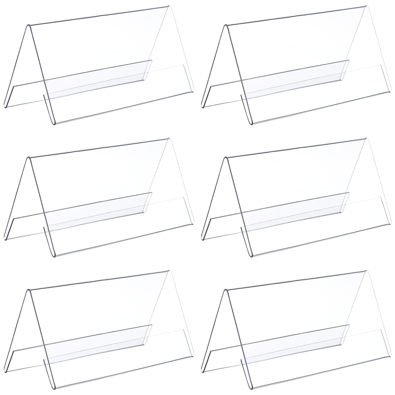 Luxshiny Transparent Acrylic Desk Name Plate Holder 4.72X2.36X2.36 Inch Double-Sided Seating Stand for Office Conference Table Card Display Holder