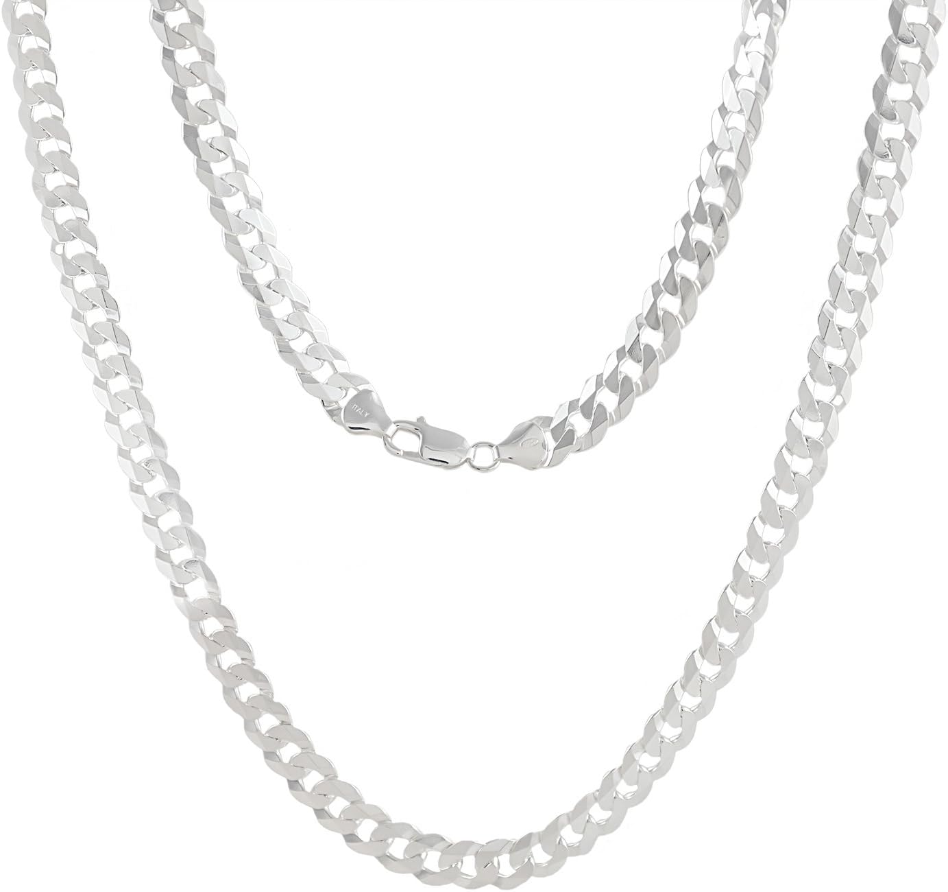 Curb Chain Necklace Curb Chain Sterling Silver 925 65 cm Long, 9 mm Wide 60g