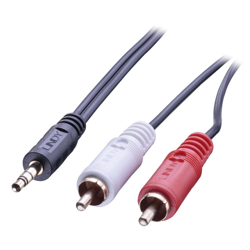 LINDY 3 m Premium 3.5 mm Jack to 2 x Phono Male Cable