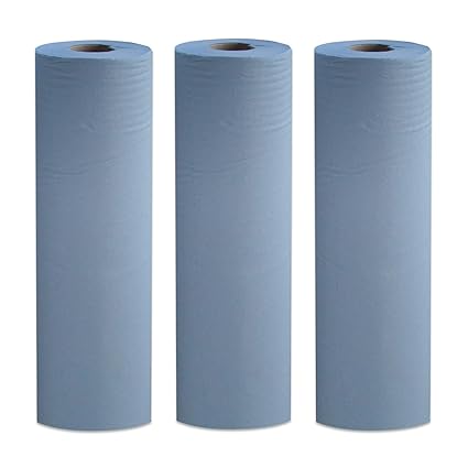 3 X Blue 2 Ply Hygiene Roll Wipe 48cm Wide X 50m Long 19 X 164