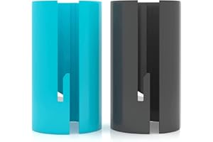 QUAAM 2PCS Christmas Wrapping Paper Cutter Tool Tube, Gift Wrap Cutter, Storage Rack and Dispenser with Embedded Blade for All Type Paper,Xmas Gift（Green+Black)