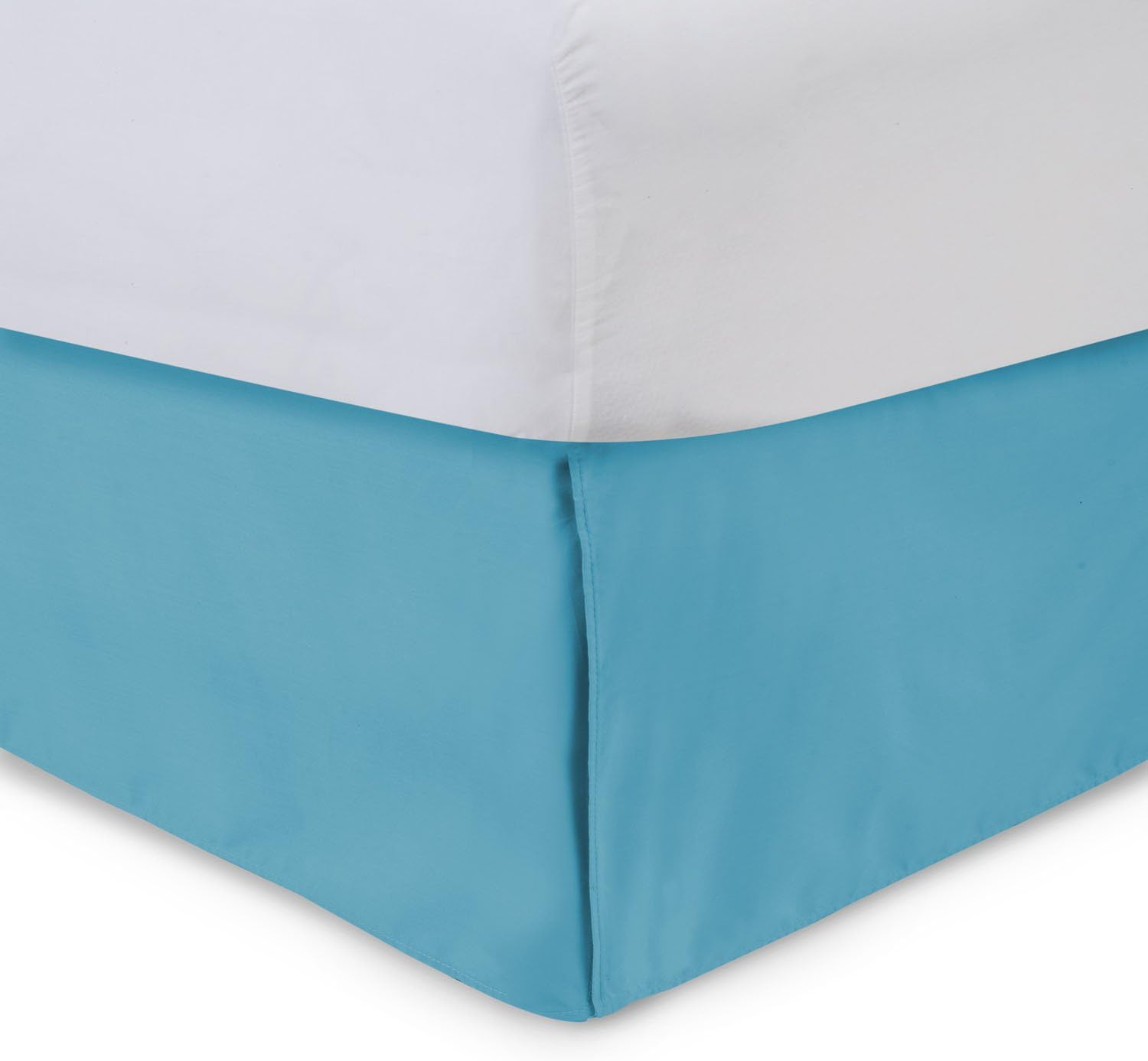 Amazon Com Tailored Bed Skirt Full 21 Inch Drop Cotton Blend Aqua Bedskirt With Split Corners Available In And 16 Colors Blissford Kitchen Dining