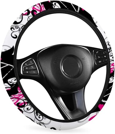 Amazon 髑髏 かっこいい ドクロ ペンポーチ ハンドルカバー 車用 ステアリングカバー 触感よく 滑り止め 汚れ防止 軽自動車 普通車 ステアリングホイールカバー 38cm 多車種適応 四季汎用 ハンドルカバー 車 バイク