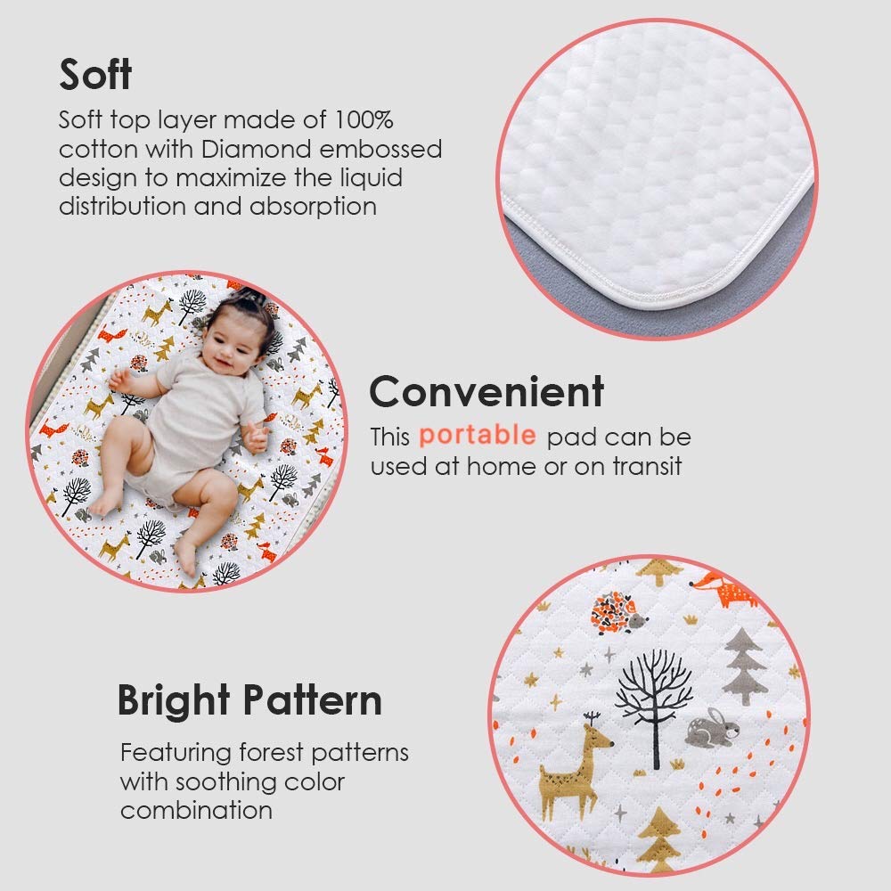 Extra Large 100% Waterproof Baby Changing Pad - Washable Soft Bassinet Mattress Protector - Toddler Bed Cover for Potty Training - Incontinence Underpad - Pet Training Mat - 70x100cm(27.6x39.37”) : Baby