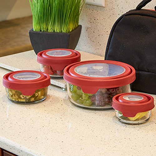 Anchor Hocking TrueSeal Set with Red Lids, 10 Piece, Cherry Pricepulse