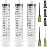 3 Pack 100ml Syringes with 14G 1.0'' Blunt Tip Needles and Storage Caps(Luer Lock), Plastic Reusable Syringe for Glue Applicator, Oil Dispensing Multiple Uses&hellip;