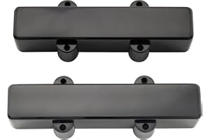 Musiclily Pro Plastic F91.6/R95mm Jazz Bass Pickup Covers No Holes Set for Fender J-bass, Black (Set of 2)