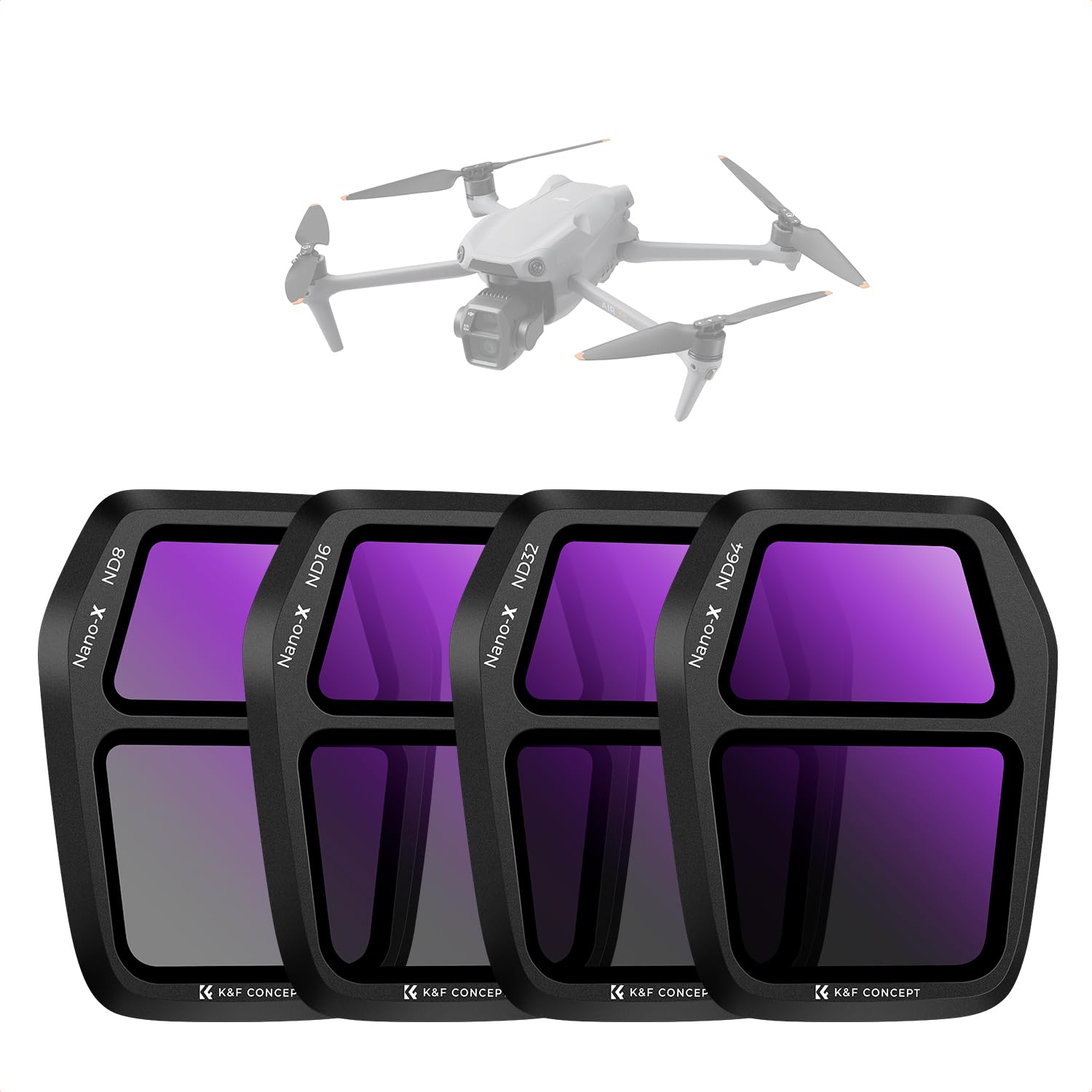 K&F Concept ND Filters for DJI Air 3S, ND8, ND16, ND32, ND64 Optical Glass with 28-layer Coating Drone Accessories