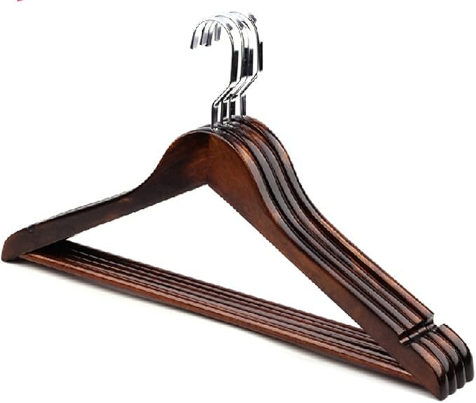 Generic Solid Wood Clothes Hangers, Coat Hanger Dark Mahogany Wooden