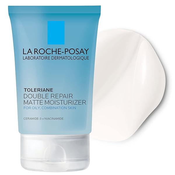 LA ROCHE-POSAY TOLERIANE DOUBLE REPAIR MATTE FACE MOISTURIZER, DAILY MOISTURIZER FOR OILY SKIN WITH CERAMIDE AND NIACINAMIDE FOR ALL SKIN TONES, OIL FREE, NON-COMEDOGENIC