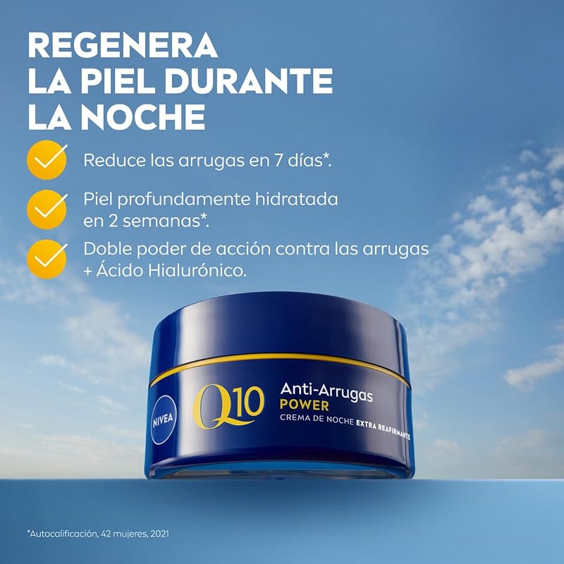 Q10 Crema de noche regeneradora antiarrugas, 50 ml