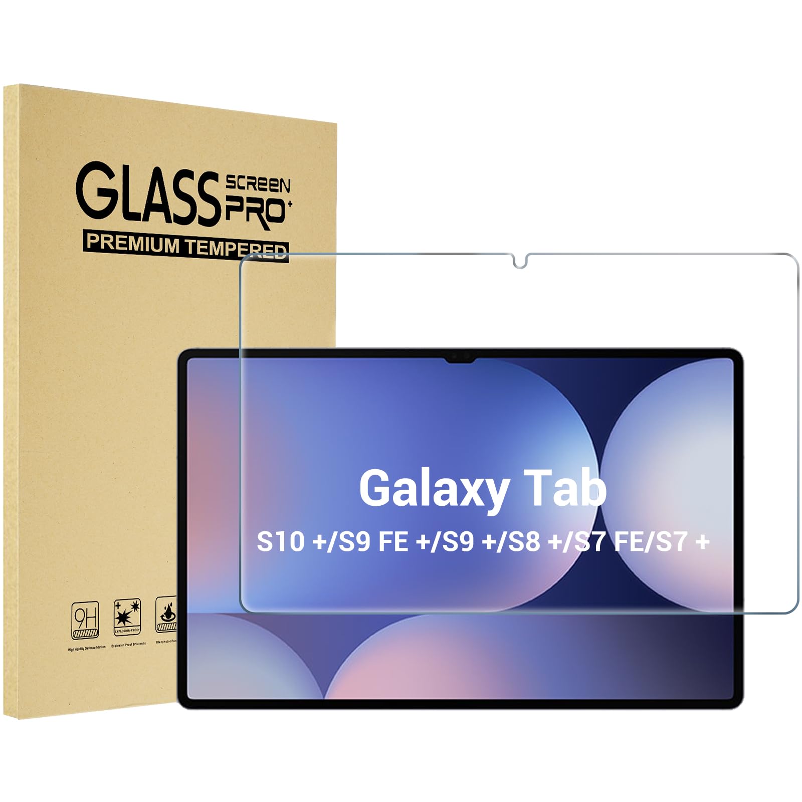 ProCase 1 Pack Screen Protector for Galaxy Tab S10 Plus 2024/Tab S9 FE Plus/S9 Plus/S8 Plus/S7 FE/S7 Plus 12.4 inch 2023, Tempered Glass HD Clear Film Guard for Tablet SM-X820/X610/X810/X800/T730/T970 — image 1