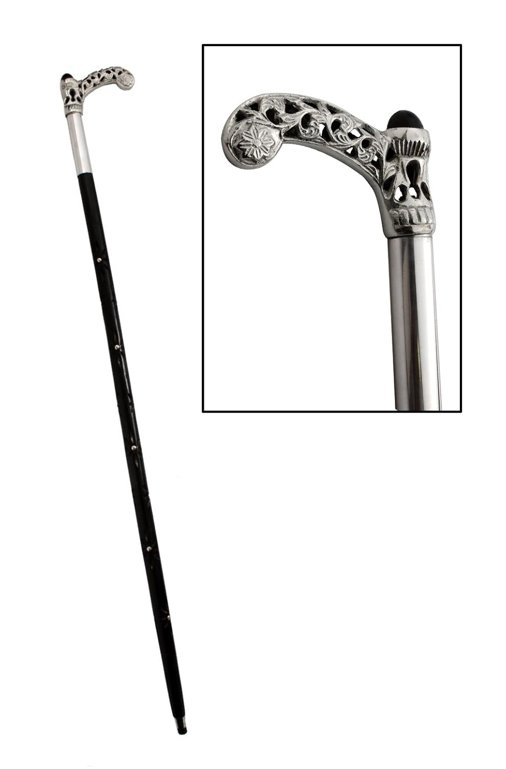 Unique Rosewood Walking Stick 91.44 Cm with Decorative Antique Looking