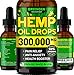 Hemp Oil 300,000mg for Stress Relief - Premium Superstrong Formula - Immunity & Mood Support - 100% Safe & Natural Ingredients - Provides Deep Sleep - Made in USA - Omega 3, 6 & 9
