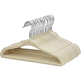 ManGotree Baby Velvet Clothes Hangers, Kids Toddler Children's Hangers for Clothes Space Saving Non-Slip (30 Pack, Beige)