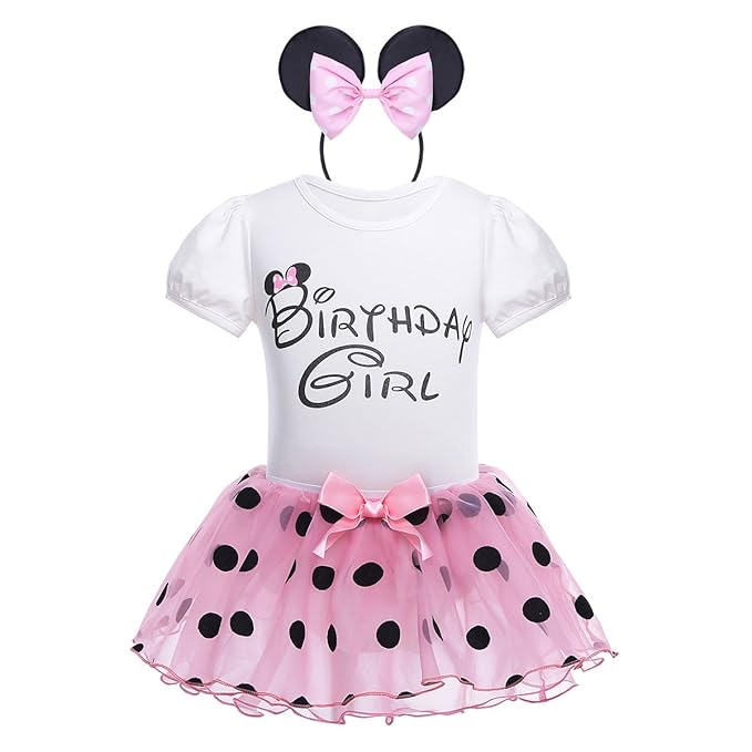 Tiaobug Baby Kleidung Set - (Strampler, Rock Haarreif) Baby Mädchen Kleider Baumwolle Prinzessin Kostüm Neugeborene Polka Dot
