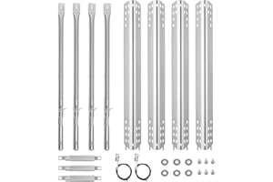 AOREWTGGH Grill Burners Replacement Parts for Charbroil 463347017 463361017 463277017 463673017 463376217 463342119 463376018P2,Heat Plate Tend Shields,Crossover Tubes,Iginter for Charbroil Performance 4 Burner