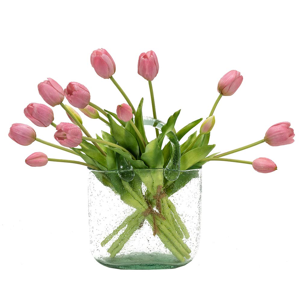 DUYONE 15pcs Artificial Tulips Flowers, Real Touch Latex Bouquet, Fake Tulips for Office Wedding Party Home Kitchen Garden Decoration(Light Purple,15pcs) — image 1
