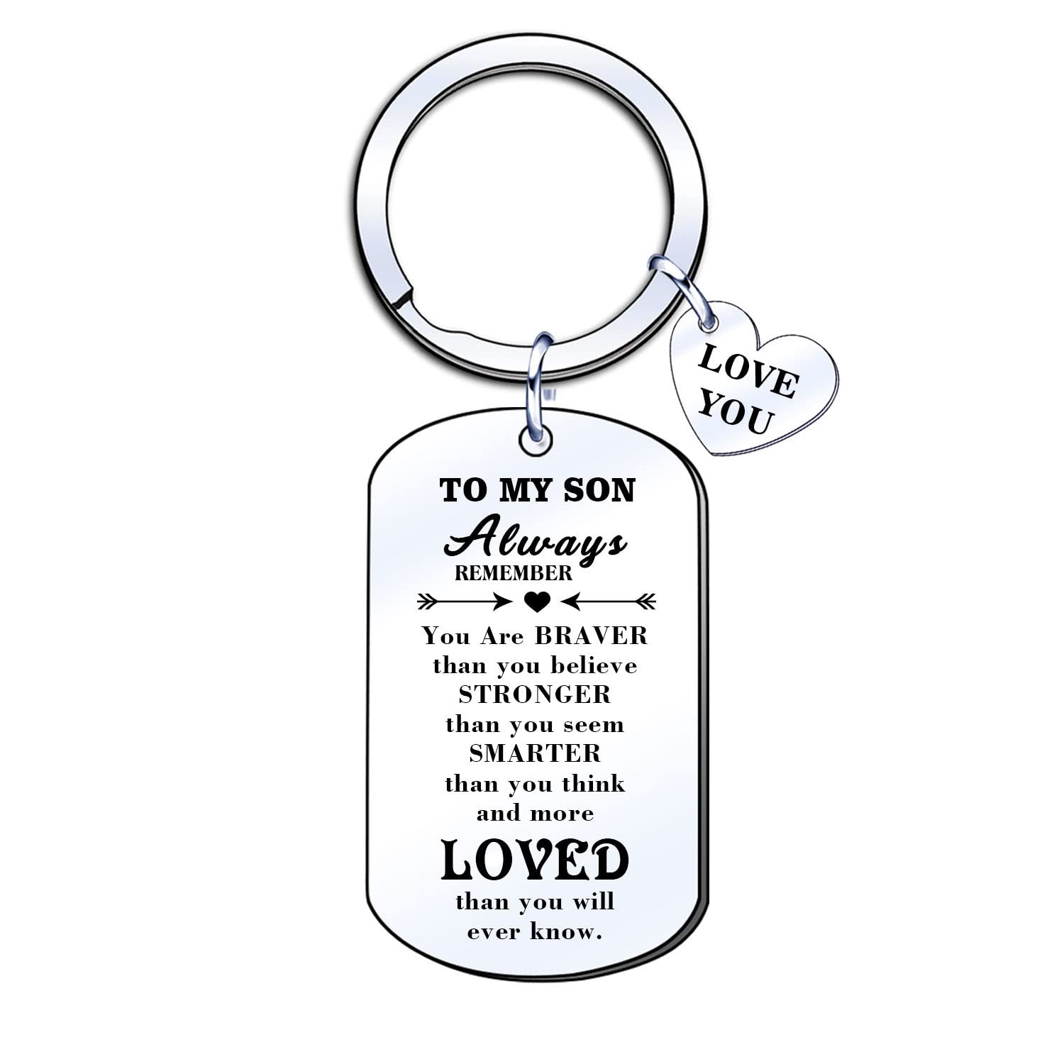 ZYMGUO Son Gift Inspirational Gifts Son Keyring Keychain Son Gifts from Dad Mum Birthday Gifts for Son Graduation Gift (to Son)