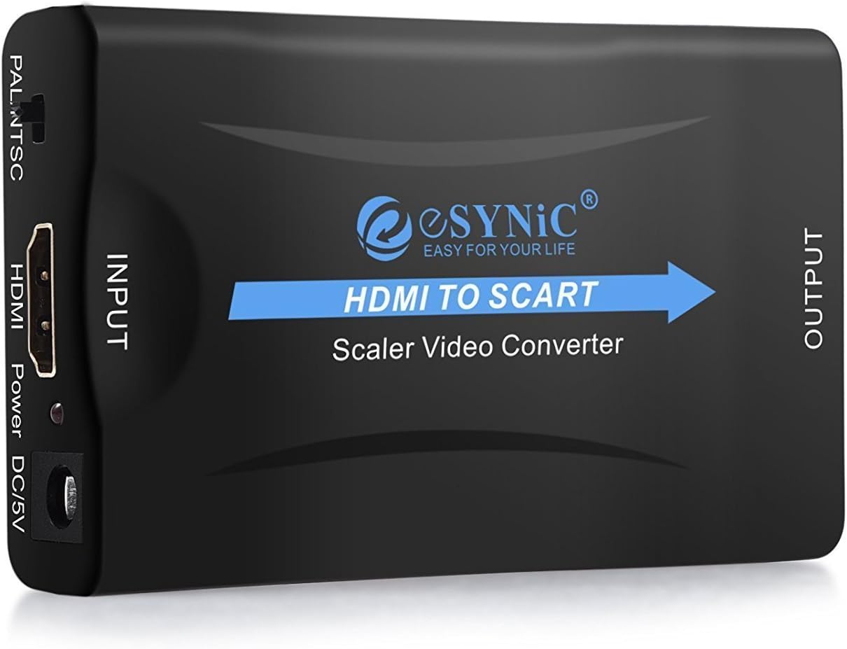 eSynic HDMI to SCART Converter Composite Video HD Stereo Audio Adapter for SKY HD Blu Ray DVD APPLE TV PS3