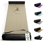 Zeesa Na Premium Yoga Mat Non Slip Grip – Hot Yoga Mat with Bag, Durable Vegan Natural Rubber Yoga Mat, Thin Yoga Mat, Yoga M