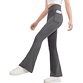 JOCMIC Girls Flare Leggings Kids Bell Bottom High Waisted Yoga Dance Flared Bootcut Pants