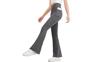 JOCMIC Girls Flare Leggings Kids Bell Bottom High Waisted Dance Yoga Flared Pants