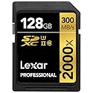 Lexar Professional 2000 x 128GB SDXC UHS-II/U3 (Up to 300MB/s Read) w/USB 3.0 Reader - LSD128CRBNA2000R