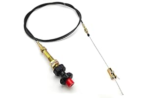 AUTOMCO VCGTX10 10FT Vernier Throttle Cable, Heavy Duty Vernier Locking Throttle Cable 10FT Vernier Adjustable Lock Cable Vernier Control Cable (Red Knob)