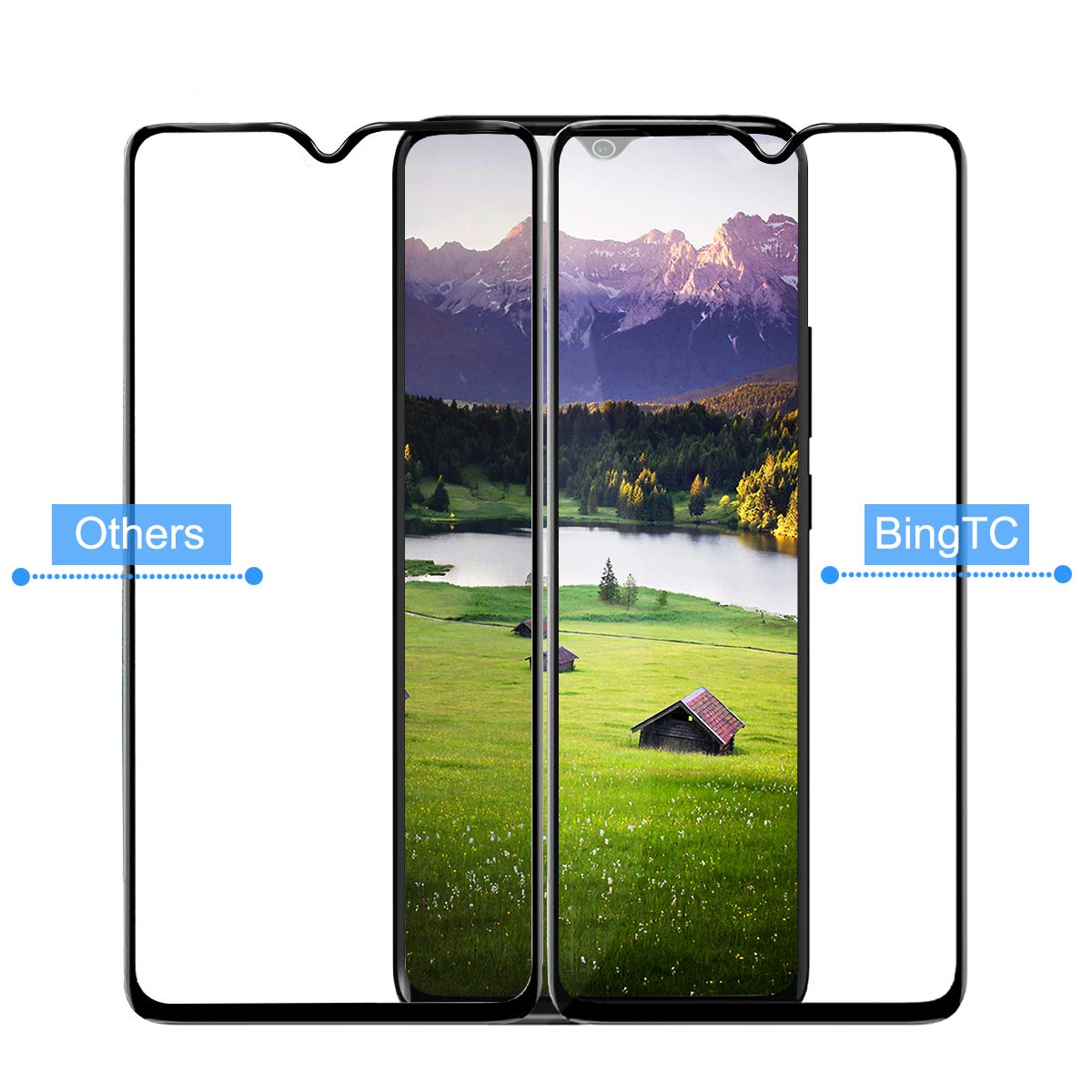 BingTC Huawei Mate 20 Panzerglas Schutzfolie Full Coverage Panzerfolie Displayschutz 9H Gehärtetem Glass 0,33mm Anti-Kratzen Anti-Bläschen HD Displayschutzfolie für Huawei [2 Stück]