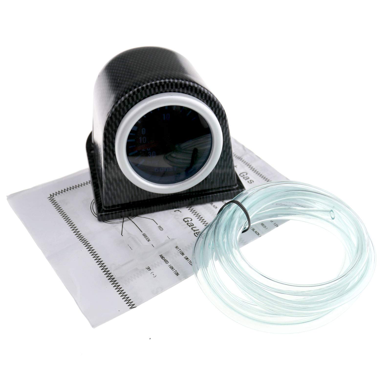 YINETTECH 52mm 2" Smoked Bar Led Light Turbo Boost Car Auto Gauge Meter Dials 30 Psi Pob LED Kits