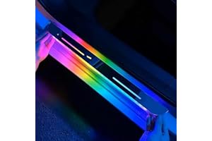 REAENG 4Pcs Car LED Door sill Lights, Wireless led Light Strips for car Auto-Sensing, Car Accessories for Women with 8 Color Switch Waterproof Welcome Courtesy Light