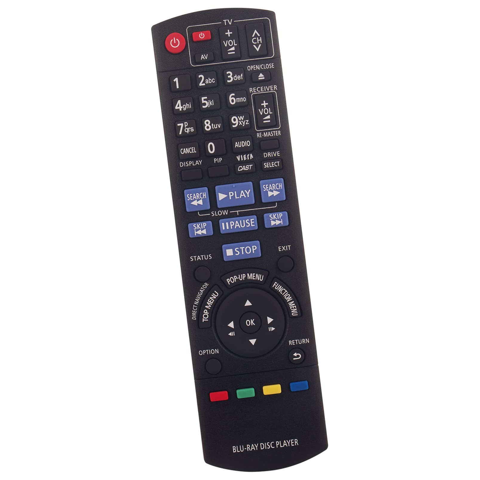 ALLIMITY N2QAKB000077 Remote Control Replace fit for Panasonic DMP-BD45 DMP-BD85EG DMP-BDT310 DMP-BD65 DMP-BD85EB DMP-BD65EB DMP-BD65EG DMP-BDT100 DMP-BD85EB DMP-BD65EG DMP-BD85 DMP-BDT100EG